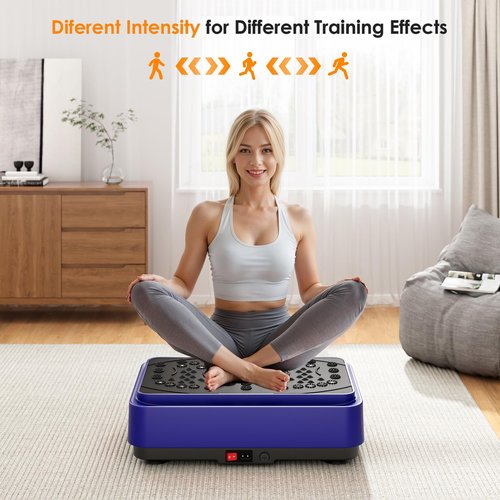 SogesGame Vibration Plate Exercise Machine, Vibrating Lymphatic Drainage Shaking Full Body, Vibrate Stand with 99 Speed Levels for Weight Loss and Fat Burner for Women & Men (Blue)