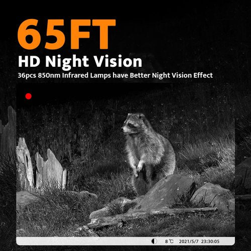 usogood 4k 48MP Trail Camera Solar Powered Trail Cam,Game Cameras with Night Vision Motion Activated Waterproof,Hunting Camera Built in Lithium Battery for Wildlife Monitoring with 32GB Memory Card