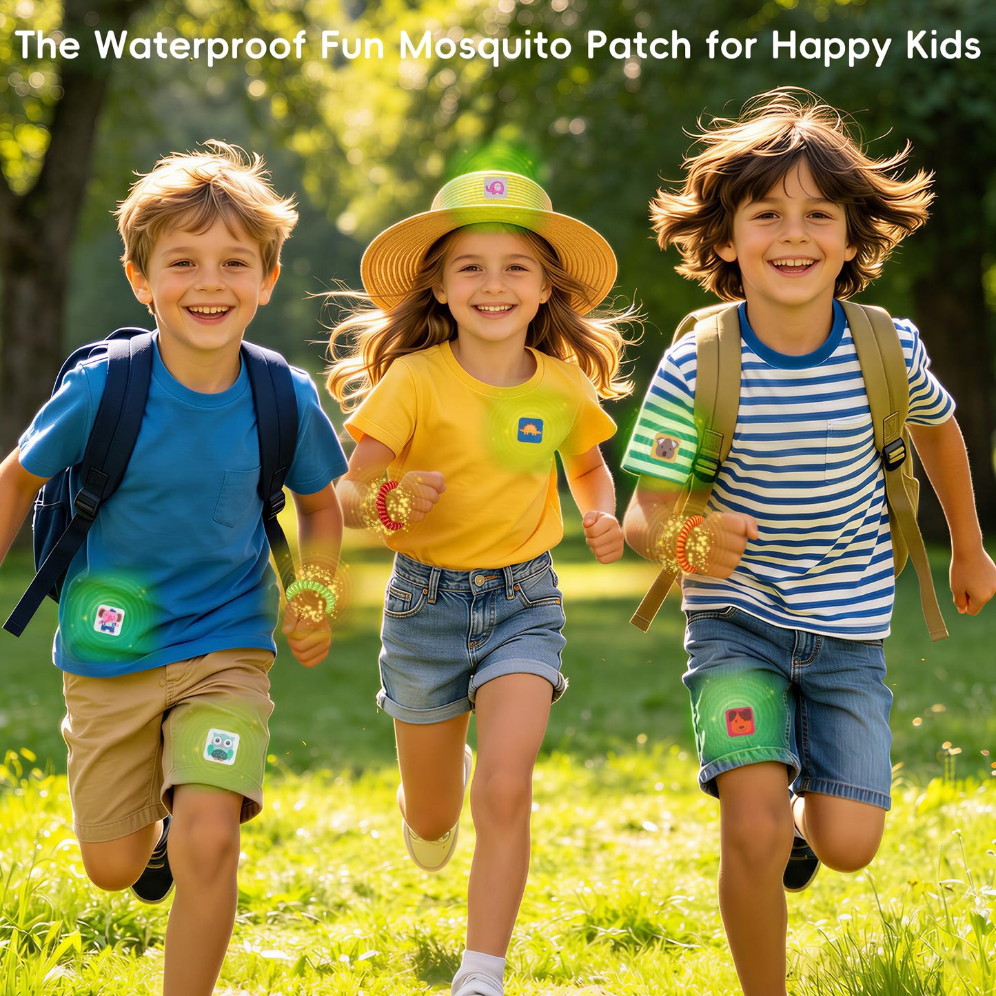 BuggyBands 360 Pack Mosquito Stickers for Kids, with 6 Pack Mosquito Bracelets, Bug Stickers Natural DEET - Free, Plant Ingredients, Mosquito Patches for Outdoor Camping