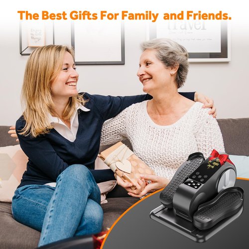 Under Desk Elliptical Machine with Touch LED Monitor,12-Speed Electric Large Pedal Exerciser for Seniors,Leg Exerciser with Forward & Reverse Direction, Manual & Auto Mode for Home Office