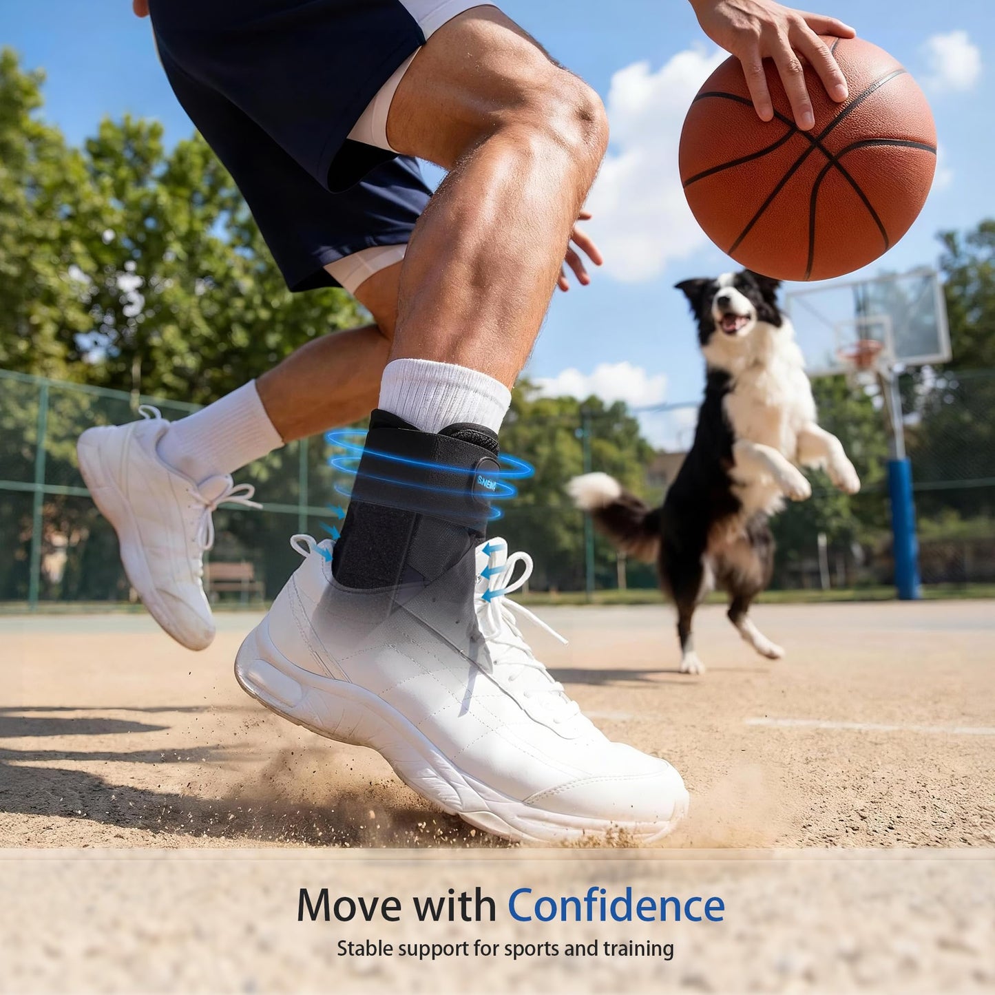SNEINO Ankle Brace Lace Up for Women & Men Side Stabilizers for Sprains, L