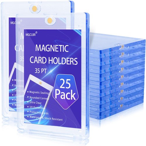 MGCLBR 35pt Magnetic Card Holder-25ct One Touch Card Holder Supe-Clear UV Protection Card Protectors for Standard Size Trading/Sports/PSA Cards (2.52"x3.52")