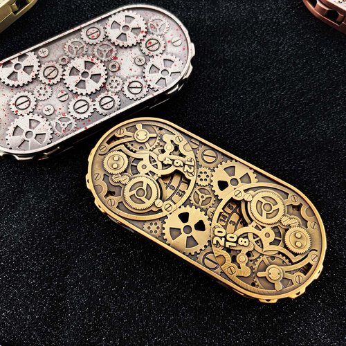 Wheel of Time DND Spinner Dice, 7-in-1 Metal Dice Set with Gift Case for Dungeons and Dragons Gamer, Polyhedral Roleplay Game Dice, Fantasy D&D Tabletop RPG Accessories Gift (Ancient Gold)