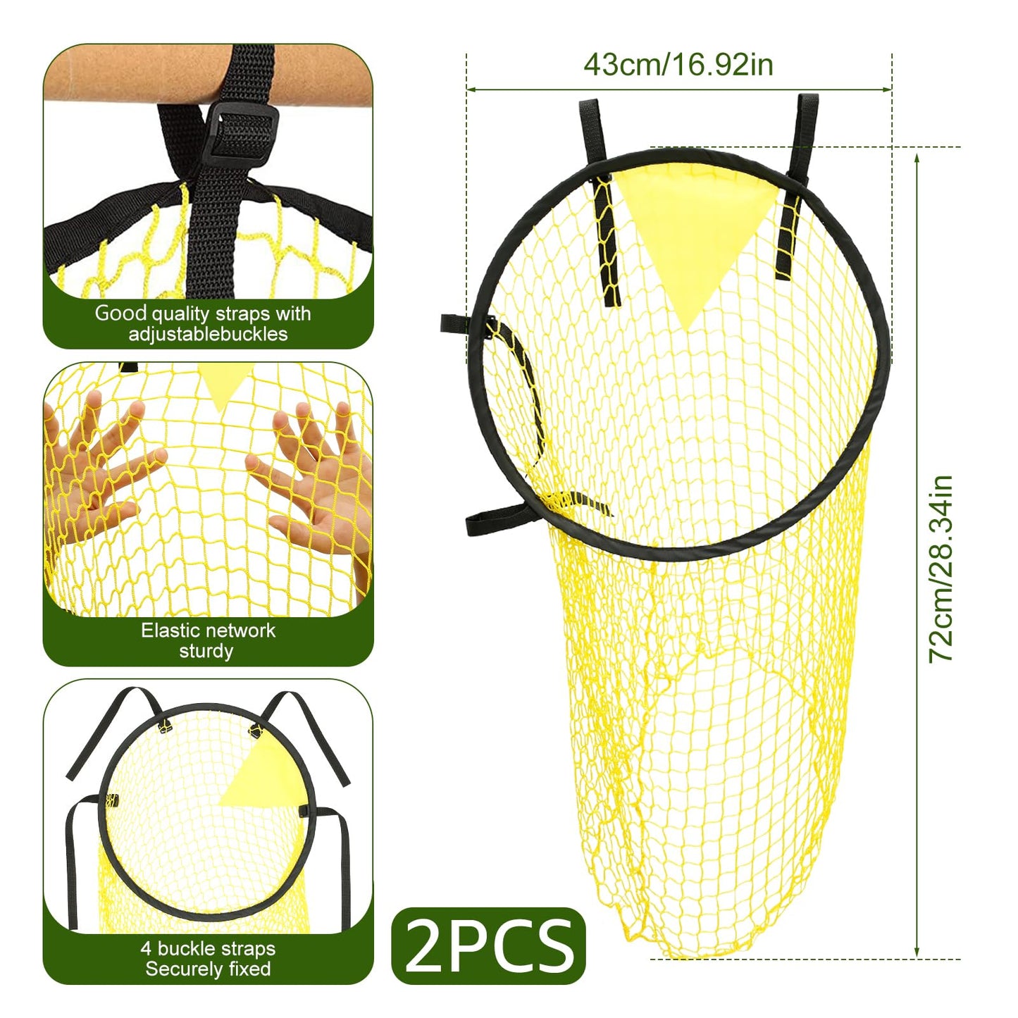 2Pcs Soccer Goals for Backyard, Football Target Nets for Throwing 17x28inch Football Trainer Throwing Net Soccer Gear Practice Equipment or Improving Throw Accuracy, Portable Footballs Accessories
