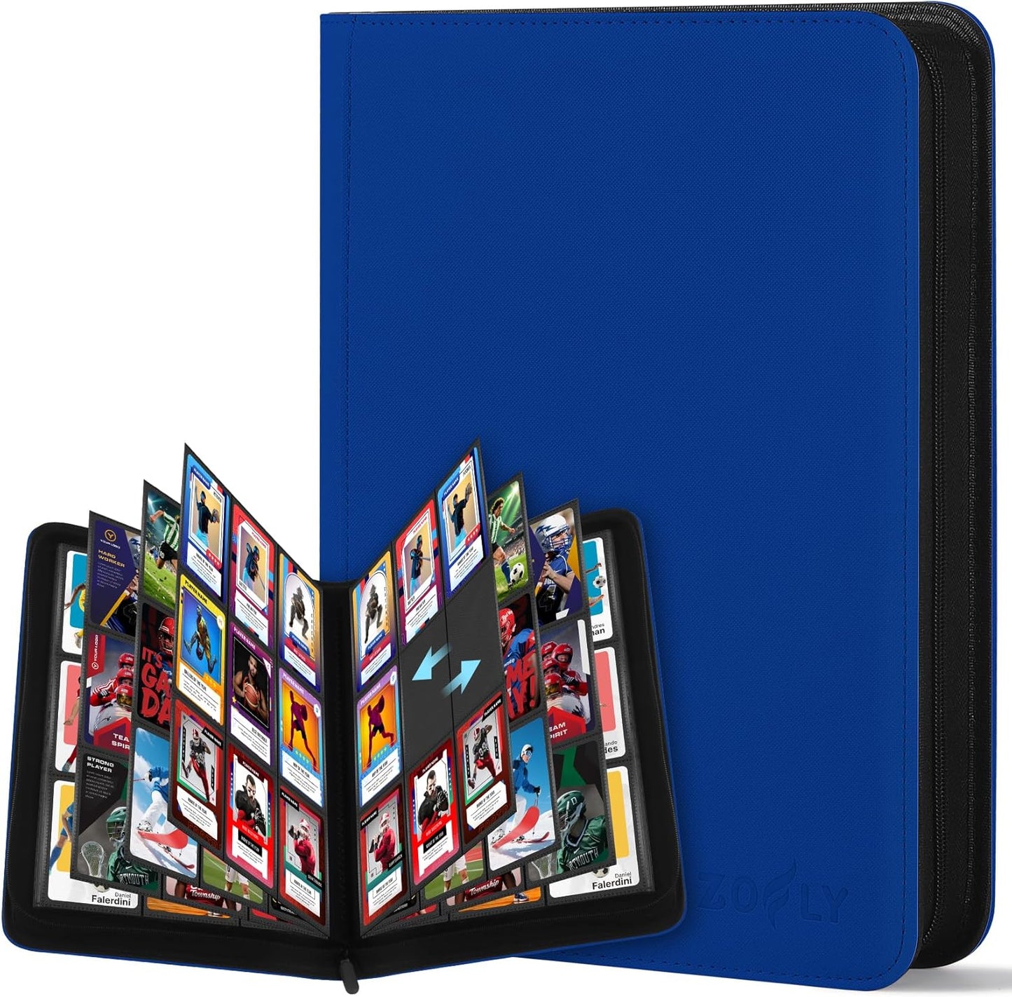 12 Pocket Card Binder, Zipper Trading Card Binder, 720 Large Capacity Side Loading Non-Ring Card Album, Double Sided Acid-Free Card Protector Binder, Card Collection for TCG, MTG, Sport Card, Pink