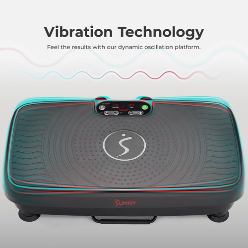 Sunny Health & Fitness FITBOARD Premium 2D Total Body Shaker Platform for Toning, Sculpting & Recovery, Vibration Plate Exercise Machine with Dual Resistance Bands & Wireless Remote ??SF-VP822056