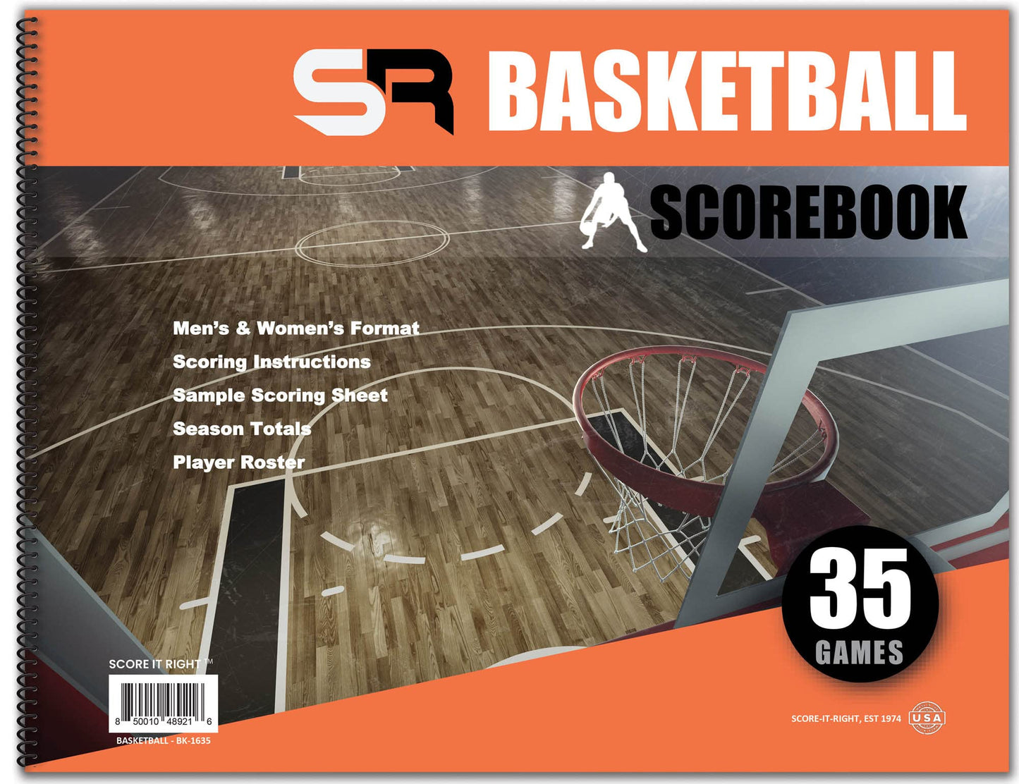 Score It Right Basketball Scorebook – 16-Player Men’s and Women’s Basketball Score Keeping Book – Basketball Game Score Book for Individual and Team Stats – 9.25 x 12-inch Hardcover Book