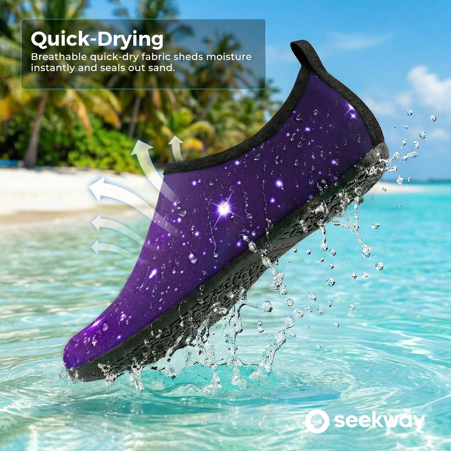 SEEKWAY Water Shoes Barefoot Aqua Socks Quick-Dry Non Slip Shoes for Beach Swim Pool River Boating Surf Women Men Bird SK002(U)