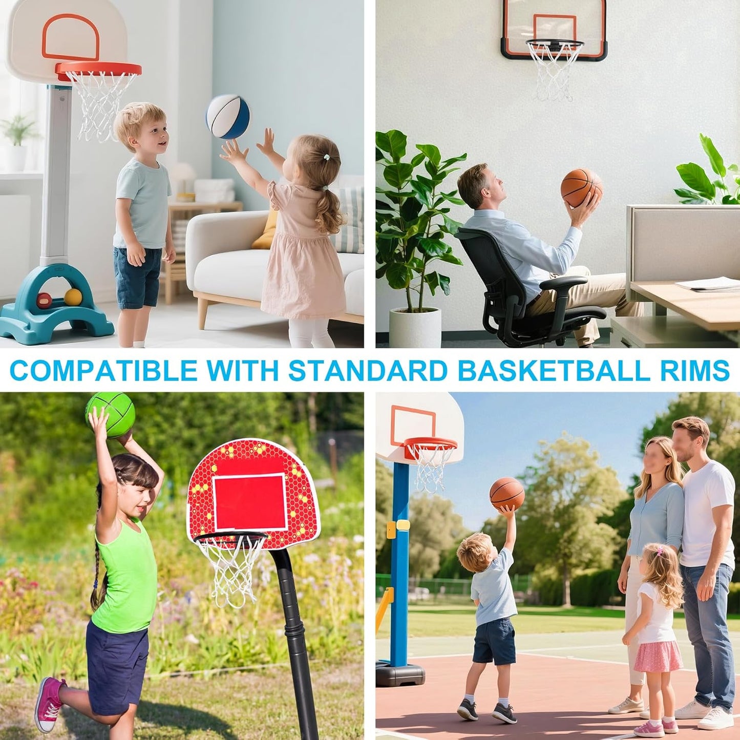2 Pack Mini Basketball Net Replacement,8 Loops Indoor Outdoor Nets,Suitable for Doors and Walls
