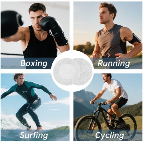 Nimiah Nipple Covers for Men - 100 Pieces Anti-Chafing Guards, 50 Pairs for Running and Sports White