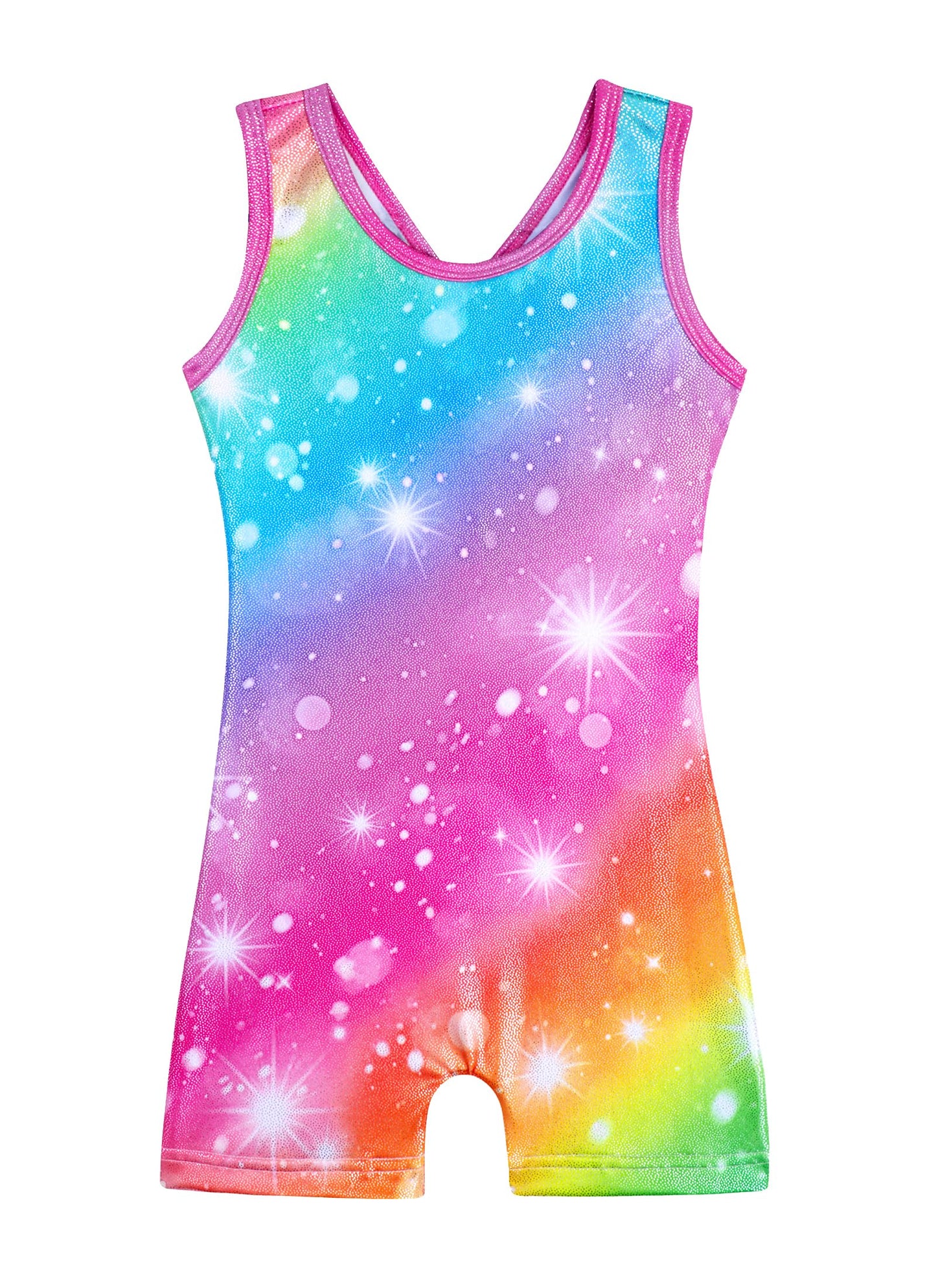 HOZIY 4t Gymnastics Leotards for Girls 3t Rainbow Hallowout Cutout Back Tumbling Outfits Biketard Practice Ropa De Niña Para Gimnasia Suit