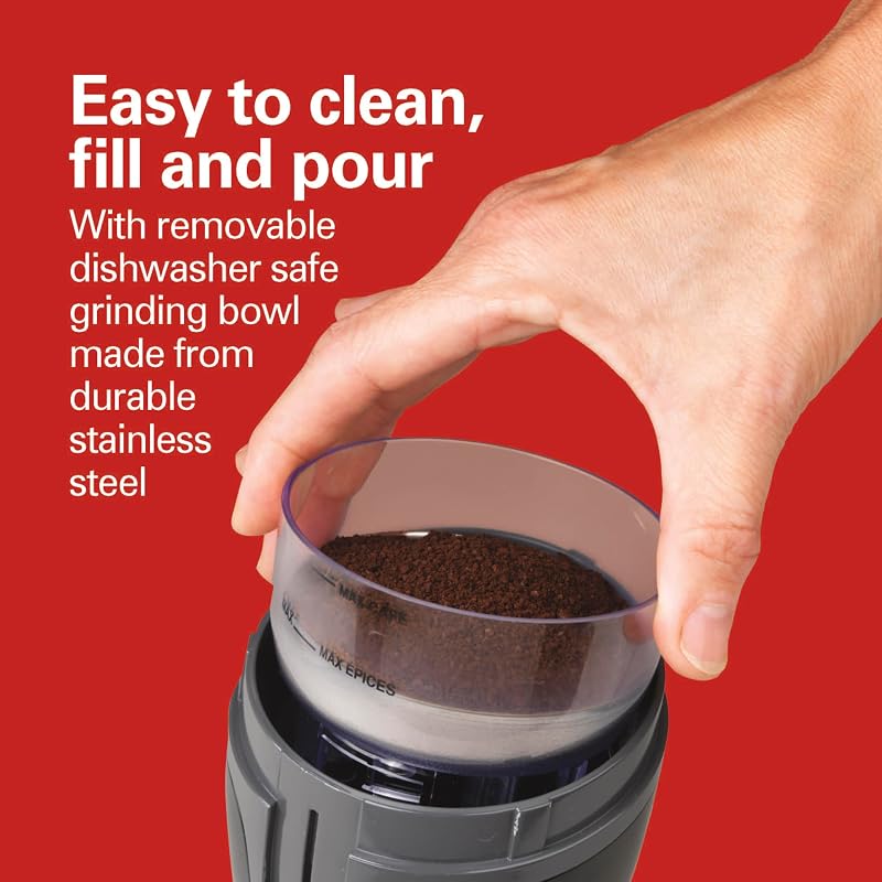 Hamilton Beach Fresh Grind Electric Coffee Grinder - Up to 12 Cups, Black