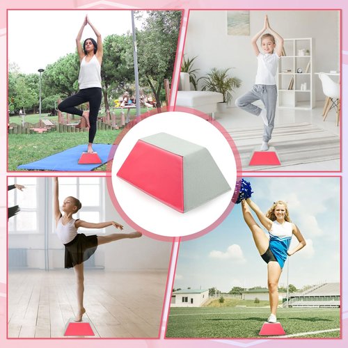 Stable Stunt Stand: Cheerleading Balance Trainer for Flyers, PU Anti-slip Cheer Flyer Stand, for Improving Flexibility Core Strength and Coordination, Pink