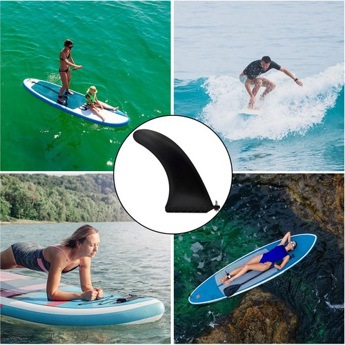 Anfyko 10" Paddle Board Fin with Screw - Free No Tool SUP Fin Surf Fin - Reinforced Nylon & Fiberglass Center Fin with Classic Curved Design for Longboard, Surfboard, Paddleboard...