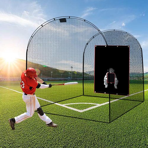 Gulfmore 13 x 10 x 10 ft Baseball Batting Cage,Baseball Softball Practice Net,Portable Baseball & Softball Batting Cages for Backyard Outdoor Hitting Training