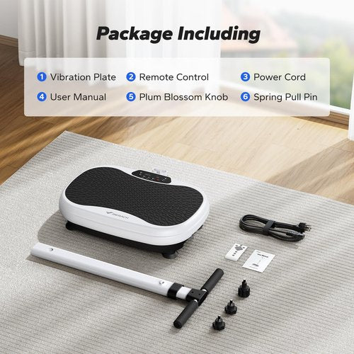 MERACH Vibration Plate Exercise Machine, Vibrating Plate Exercise Machine with Handrails, Full Body Vibration Platform for Women Men, Exercise Equipment for Home