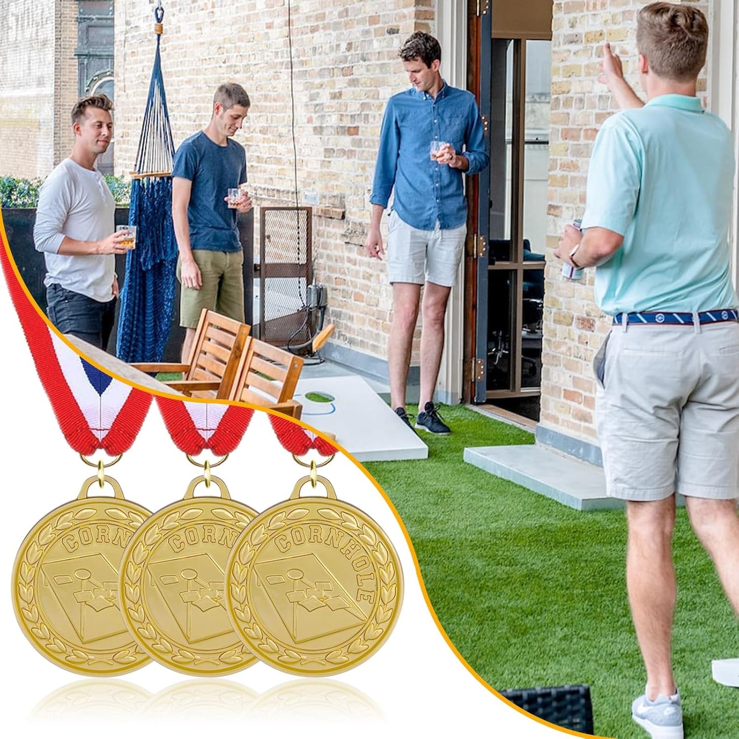 12 Pieces Gold Medals for Awards - Winner Medal Metal with Neck Ribbon Prizes for Kids, Adults, Sports Day, Spelling Bees, Competitions, Party, 2 Inches
