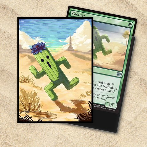 MTG Card Sleeves(Cactus Black Lotus) Magic The Gathering Card Sleeves Art Sleeve Deck Protector, Clear Front & Matte Back, Smooth Shuffle