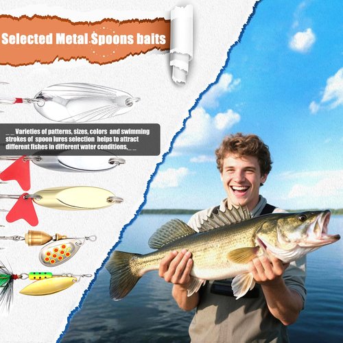 𝗘𝗫𝗔𝗨𝗥𝗔𝗙𝗘𝗟𝗜𝗦 Fishing Gear Fishing Lures Kit 147Pcs Tackle Box Minnow Crankbait Spinnerbaits VIB Jigs Hooks Paddle swimbaits Spoon Jigs, Weights Accessories Bass Lure Fishing Bait Gifts