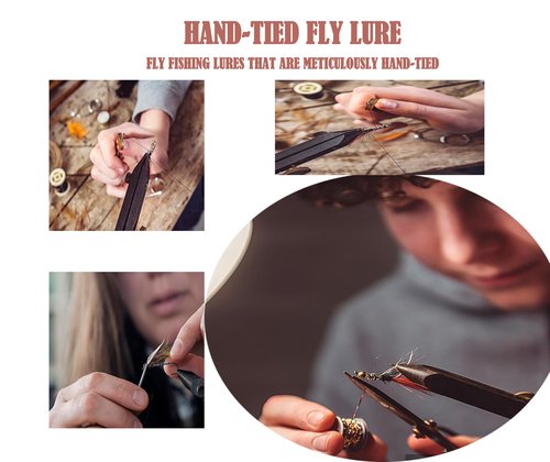 Fly Fishing 63pcs/33pcs Premium Hand Tied Fly Fishing Accessories - Fly Boxes Included Dry, Wet, Nymphs, Streamers, Wooly Buggers Trout Flies (120 PCS)