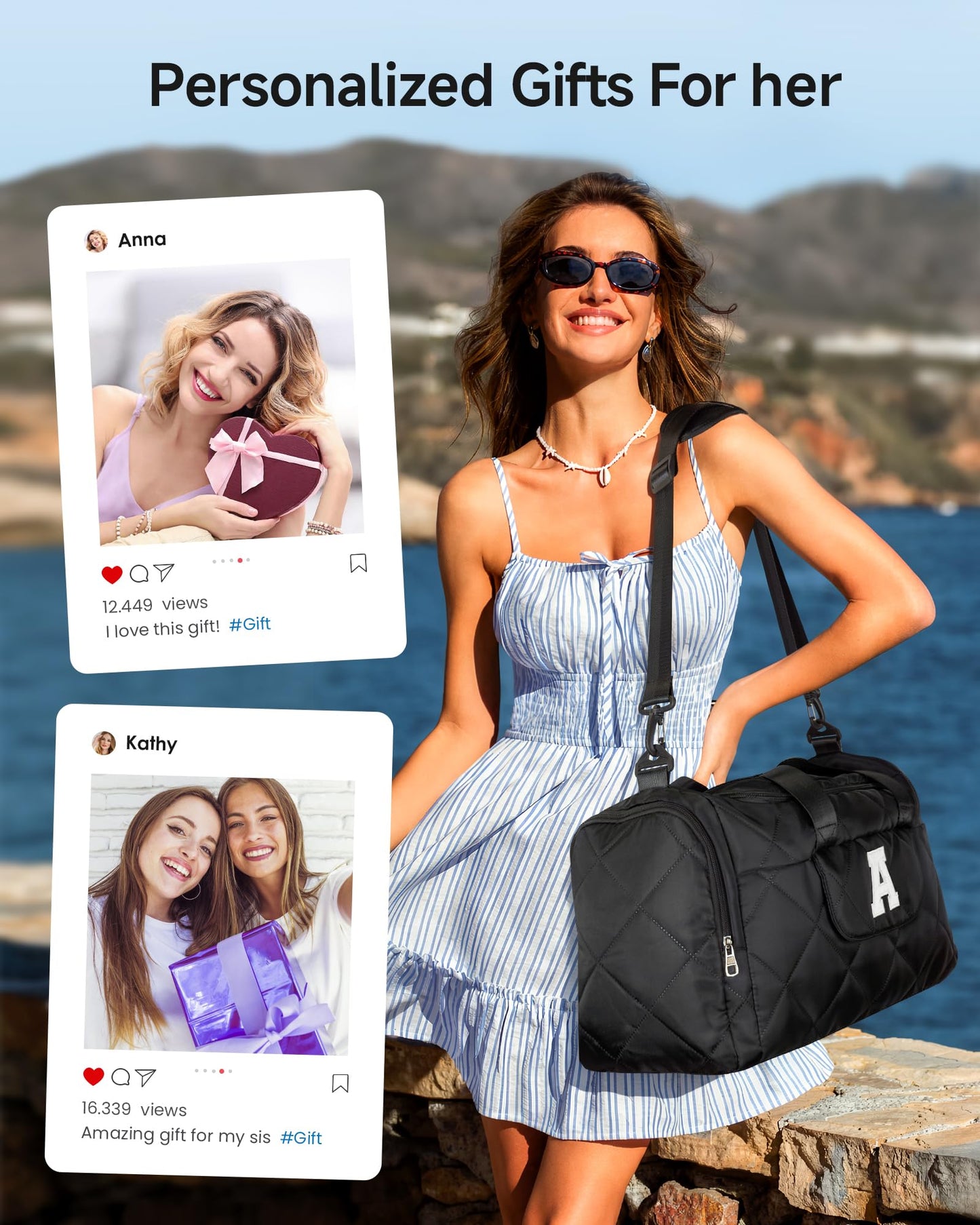 Elilier Teen Girl Gifts Trendy Stuff - Dance Bag for Girls, Duffle Bag for Travel, Birthday Gifts for Women, Gym Travel Duffel Bag, Personalized Graduation Gift for Her, Girls Duffle Bag