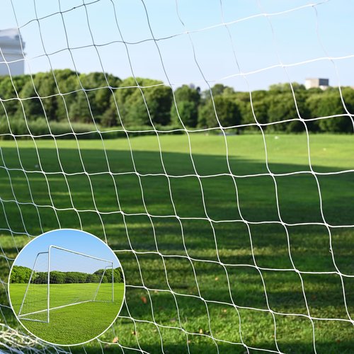 Caprihom Soccer Replacement Goal Net | Full Size Replacement Soccer Net -12FTx6FT| Goal Net w/PE Bag& 26 Push-Pull Ties
