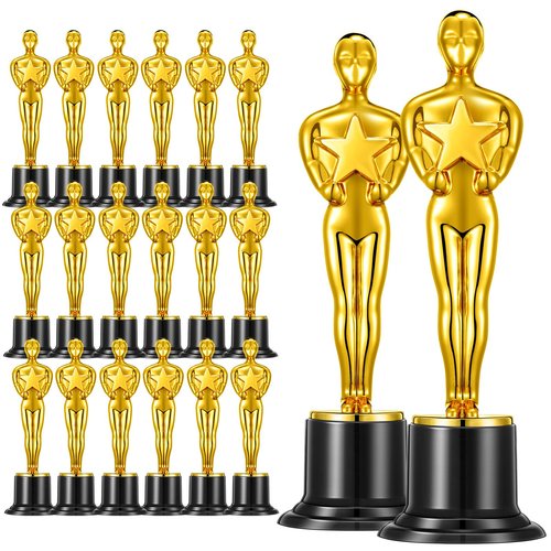 Jorpneost 24 Pcs Gold Award Trophies,Mini Trophy Party Favors for Celebrations,Classroom prizes,Competitions and Party Decorations,Awards Trophy for Kids and Auldt
