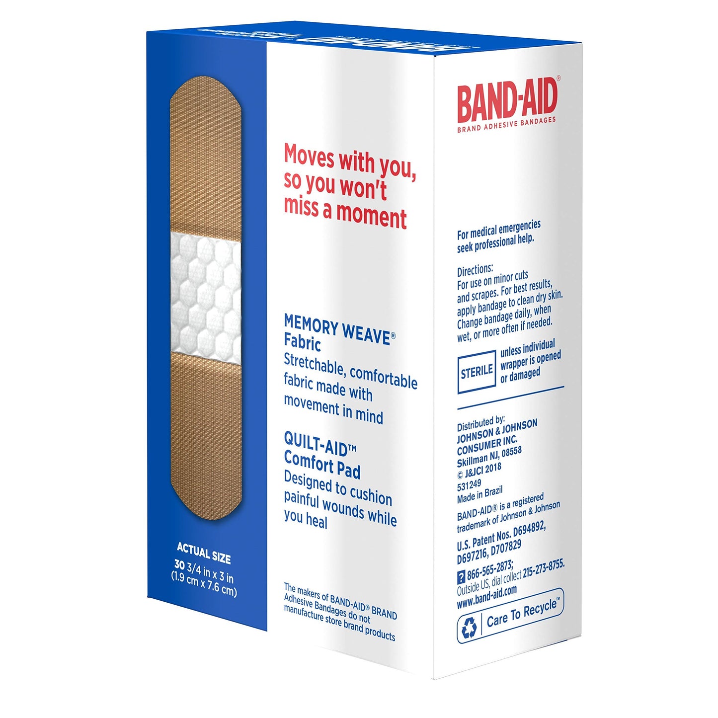 Band-Aid Flexible Fabric Adhesive Bandages All One Size, 30 Count (Pack of 1)