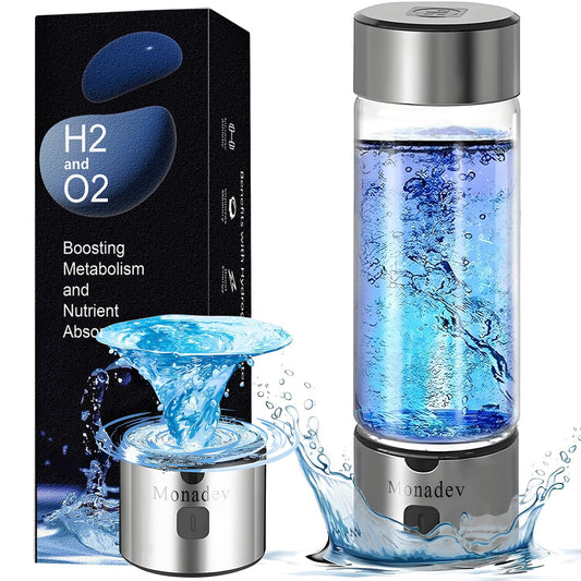 Hydrogen Water Bottle Generator,2025 New Hydrogen Water Bottle with Advanced SPE/PEM Tech-3 Min Up to 2300+ PPB,Portable & Rechargeable Hydrogen Water Ionizer Machine for Fitness and Trave (Silver)