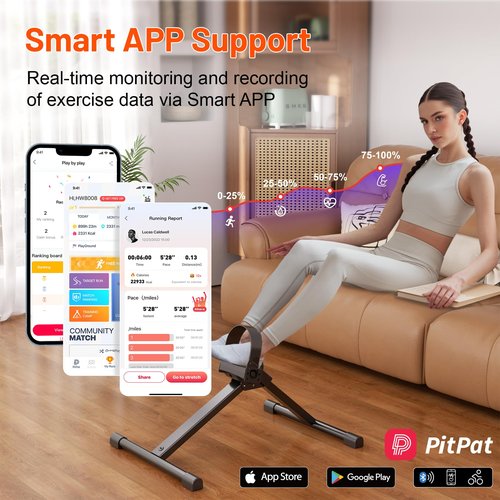 Under Desk Bike Pedal Exerciser, Portable Under Desk Cycle with Adjustable Resistance, Mini Exercise Bike for Arm and Leg Workout, Folding Peddler Machine Bicycle with LCD Monitor & Calorie Tracker