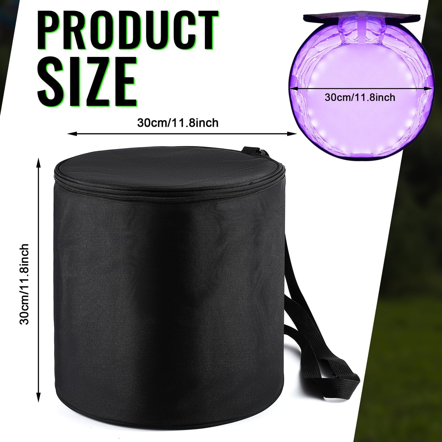 Hiboom 6 Pcs Glow in the Dark Baseball Base Set, 12 inch Quick Glow Charger Bag, Home Plate, Pitcher's Rubber for Kickball Softball Dodgeball in the Dark Game, for Playground Camping Yard Beach