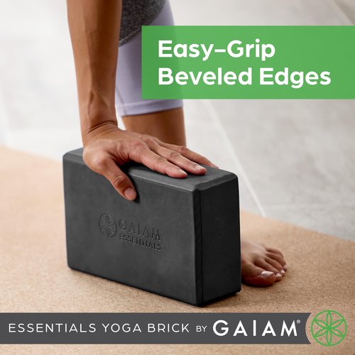 Gaiam Essentials Yoga Brick EVA Foam Block Accessories for Yoga, Meditation, Pilates, Stretching (Teal) - 2 Pack