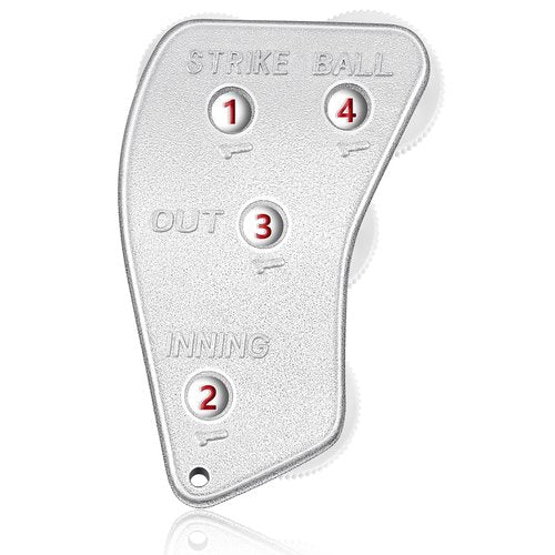 Lenwen Stainless 4 Wheel Baseball Umpire Clicker Indicator Gear Practical Baseball Counter Clicker for Scorekeeper Recording Outs and Innings Balls(1 Pack)