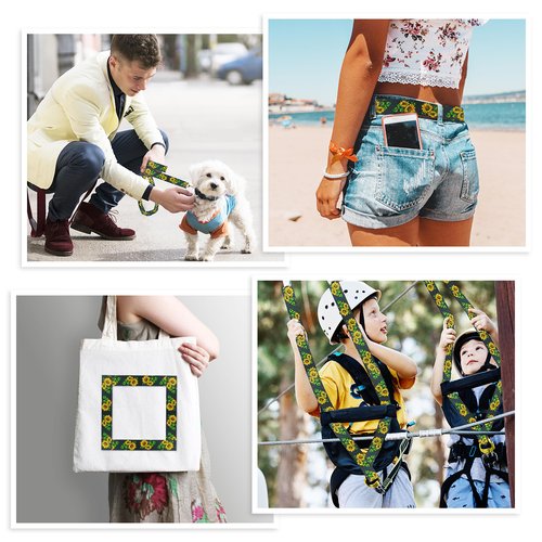 Grosun 1.5 inch Patterned Nylon Webbing Belt Webbing Straps Purse Straps Backpack Straps Nylon Belt for Seatbelt, Bags, Backpacks, Luggage (A, 3.3 Yards)