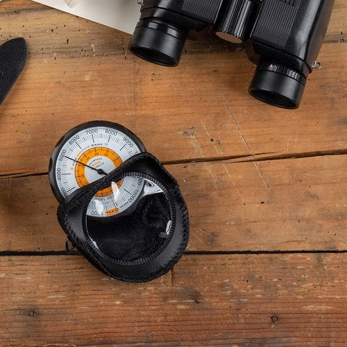Sun Company Altimeter 202 - Battery-Free Altimeter and Barometer | Weather-Trend Indicator with Soft Leather Case | Reads Altitude from 0 to 15,000 Feet