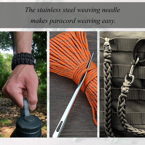 LXLVOUEG Stainless Steel Marlin&Spike&Paracord Needle Knitting Sailing Rigging Tools, Paracord Rope Pusher and Splicing Needle Tool for Boat Sailing Rigging Bushcrafting Camping Knot Tying,7In,1PCS