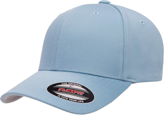 Flexfit Men's Wooly Combed Twill Fitted Baseball Cap, Carolina Blue, Small-Medium