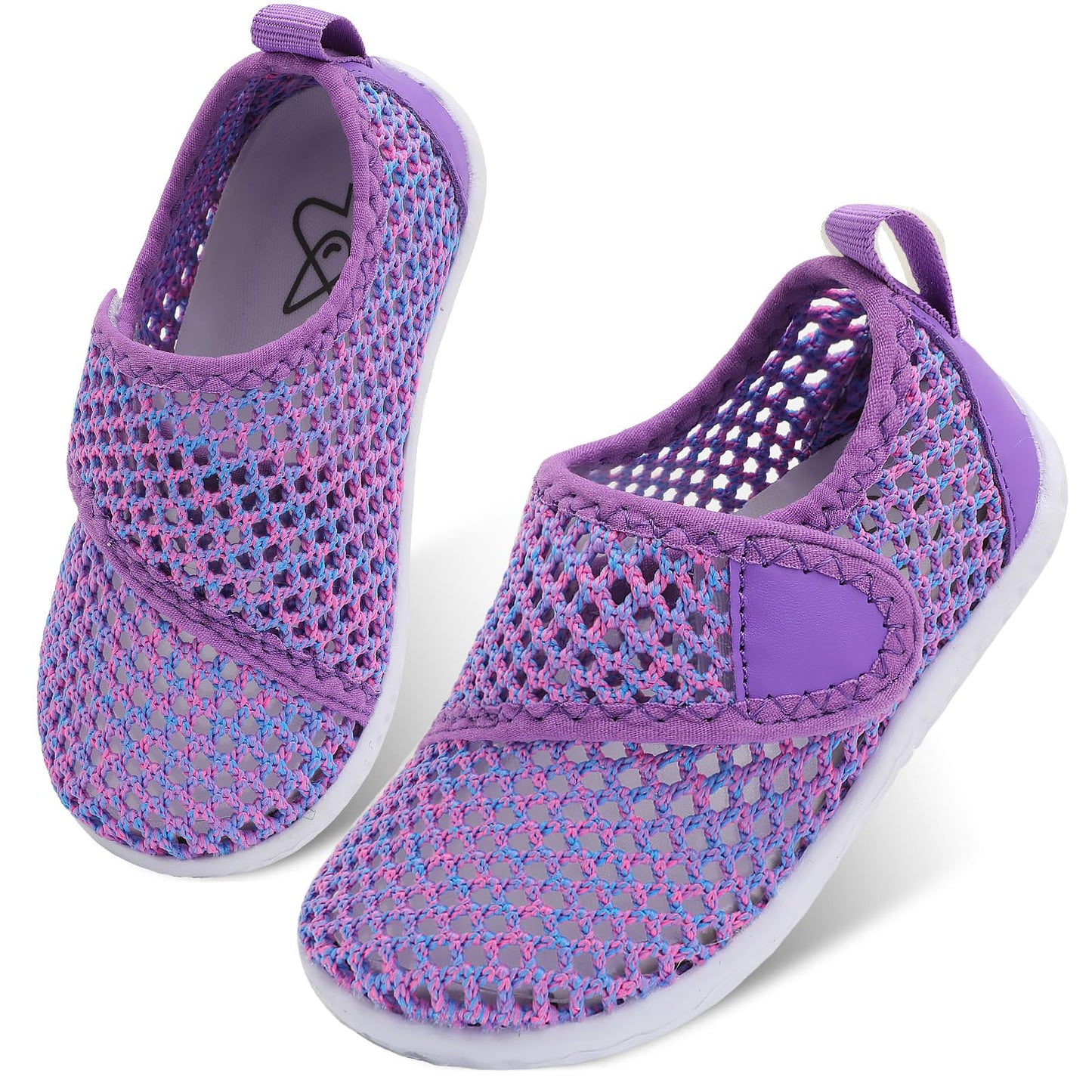 LeIsfIt Girls Boys Water Shoes Kids Aqua Socks Toddler Quick-Dry Beach Swimming Shoes Lightweight Breathable Non-Slip Summer Shoe, Purple, 11 Toddler