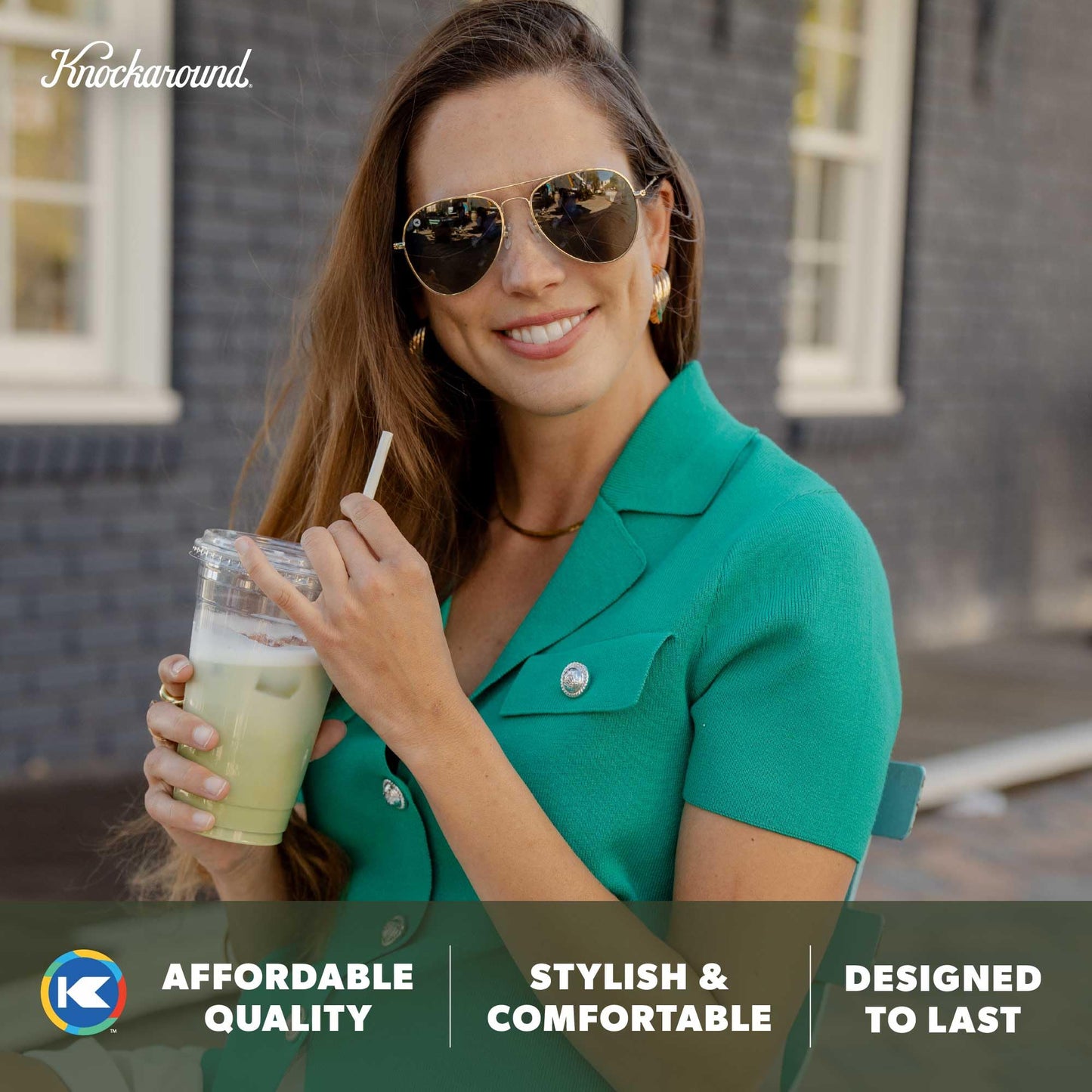 Knockaround Mile Highs Polarized Aviator Sunglasses for Men & Women - UV400 Protection