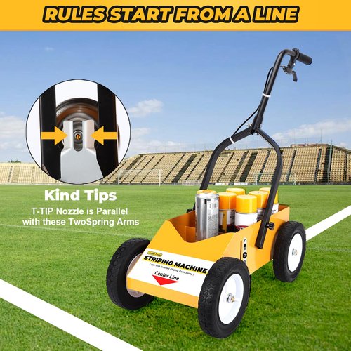 YOOLLE-TOOLS 2395000 High-Performance Striping Line Marking Machine, Parking Lot Striping Machine, Compatible with Professional Inverted Striping Spray Paint, 9.8" x 13" x 28.3", Yellow