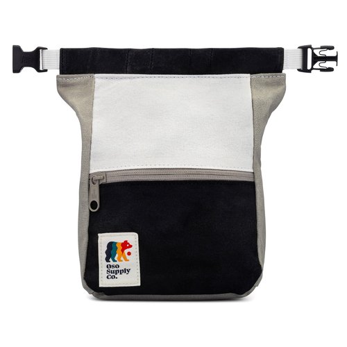 Oso Supply Co - Kulshan Bouldering Bucket, Large Size Chalk Bag for Rock Climbing, Chalk Pot with Magnetic Roll Down Closure, Brush Loop, Zippered Pockets for Climbers (Charcoal Gray & Black)