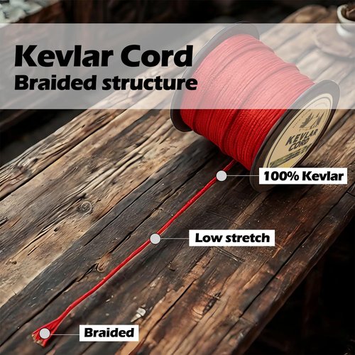 9KM DWLIFE Red Kevlar Cord – Ultra-Strong, Lightweight & Abrasion-Proof Survival Rope for Camping, Tactical Gear, Hammock Ridgeline, Trip Wire