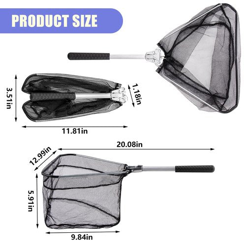GPUSFAK Fishing Tool Kit, 54 Pieces Fishing Gear, Fishing Pliers with Lanyard, Fish Scale, Fish Lip Gripper, Fly Ice Fishing Net, Anti-Slip Gloves