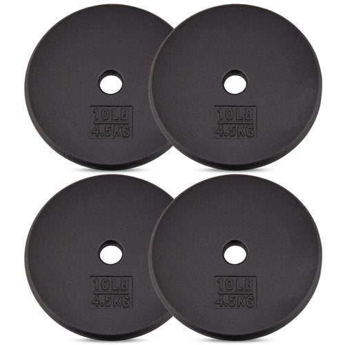 Yes4All 1-inch Cast Iron Weight Plates for Dumbbells – Standard Weight Plates (Combo 10lb x 4pcs)