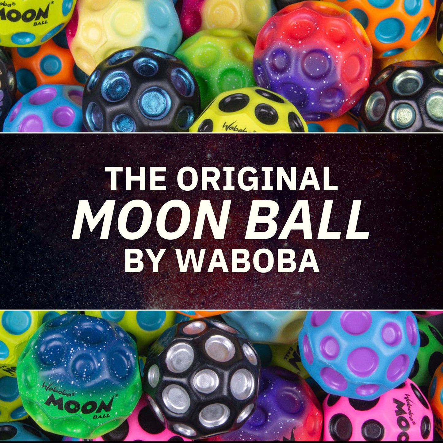 Waboba The Original Moon Ball - Hyper Bouncy Ball – Makes Pop Sound When Bounced - All Ages Extreme Bounce & Fun - Perfect for Active Play & Indoor or Outdoor Games - Yellow