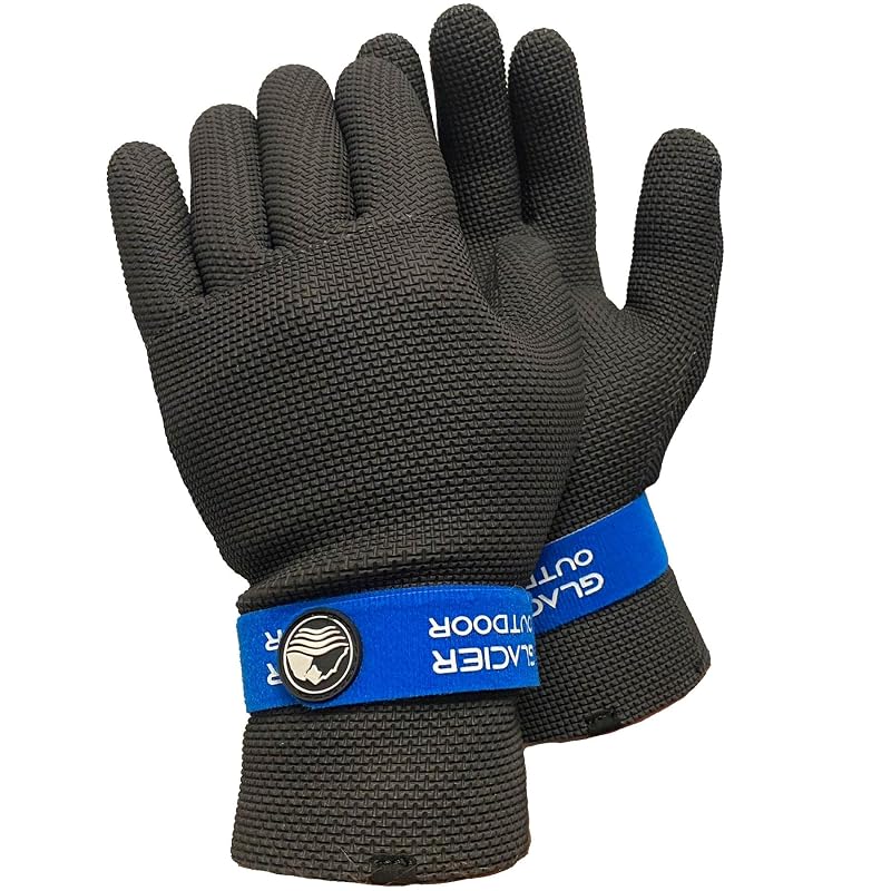 Kenai Waterproof Full-Finger Gloves for Outdoor & Water Sports - Black, Large