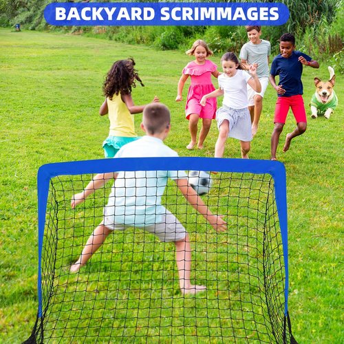 HAFHAF Soccer Goals, 4x3 ft Portable Kid Soccer Goals for Backyard with Ball, Ladder, and Cones Pop Up Soccer Net Soccer Set for Kids Age Youth and Toddler Games, Sports Outdoor Indoor