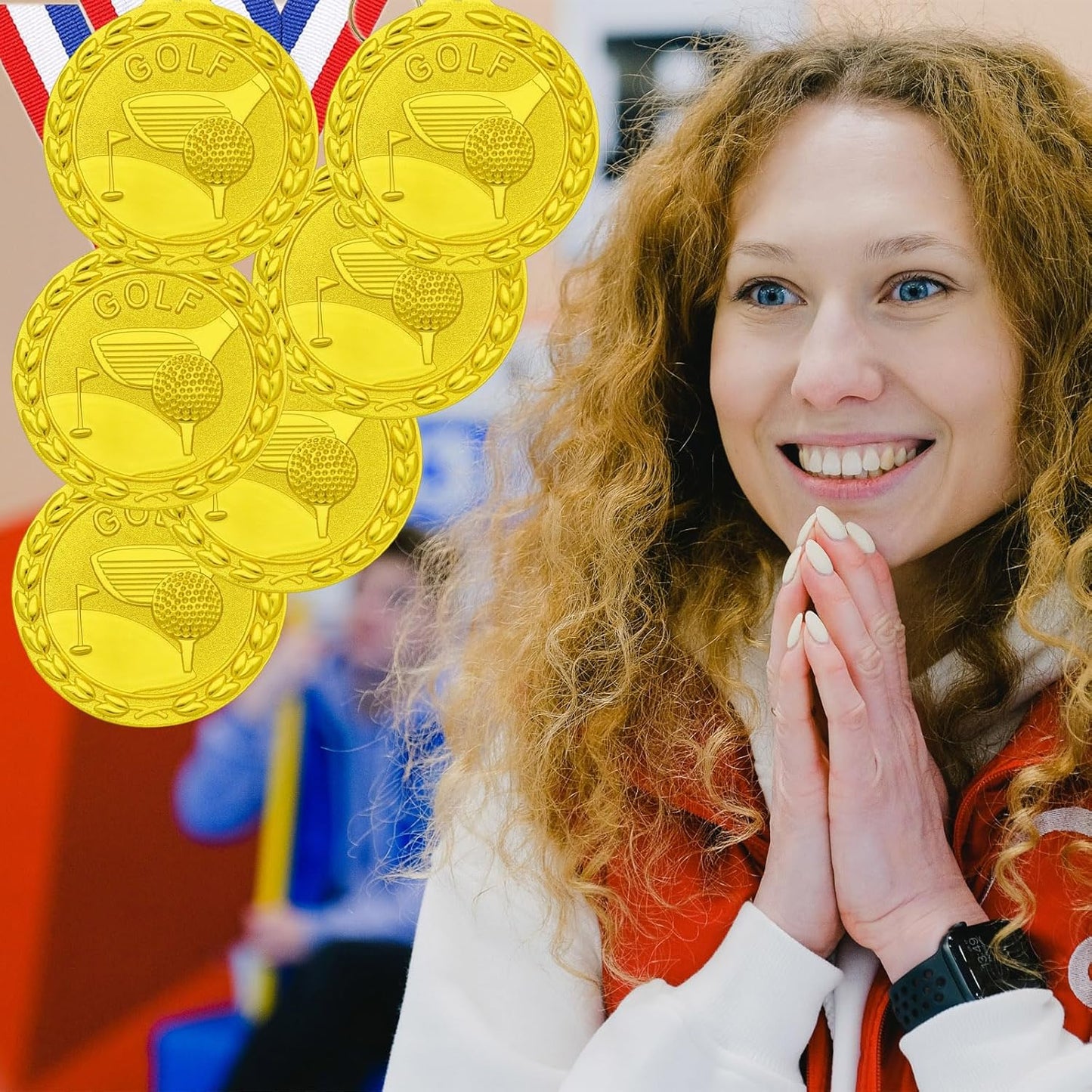 12 Pieces Gold Medals for Awards - Winner Medal Metal with Neck Ribbon Prizes for Kids, Adults, Sports Day, Spelling Bees, Competitions, Party, 2 Inches