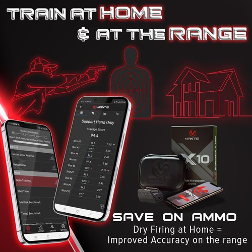 Mantis X10 Elite Shooting Performance System |Dry Fire Training System | Works with 9mm & Any Other Firearm | Score & Analyze Every Shot with Free App | Shooting Practice at Home