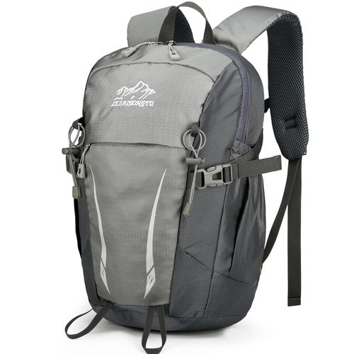 Outplea 15L Small Hiking Outdoor Backpack Daypack for Men Women, Lightweight Travel Rucking Backpack, Gray